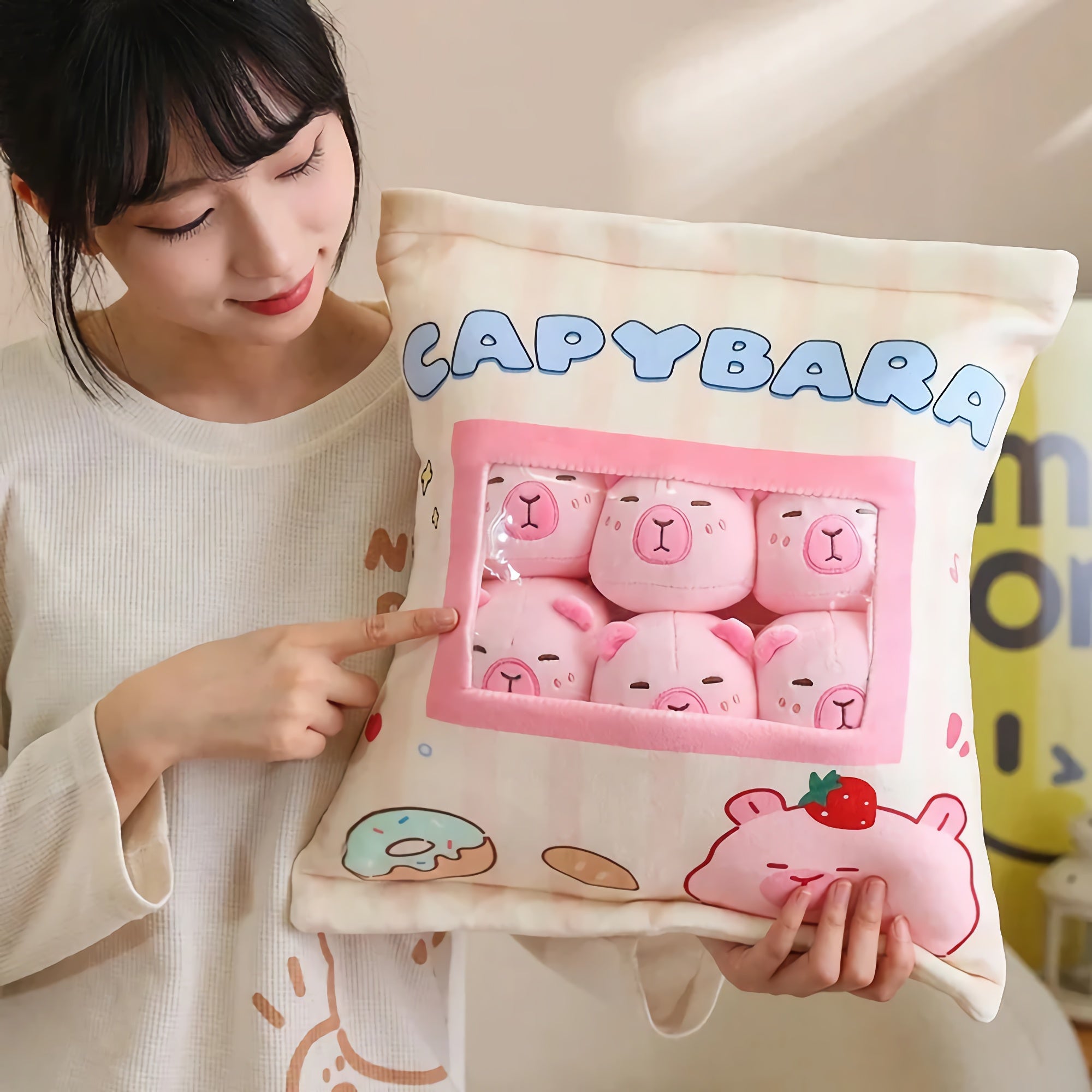 Capy Snack Buddies Peekaboo Plush Set - Hops and Pops - Cute - Plushies - Kawaii - Stuffed Animals