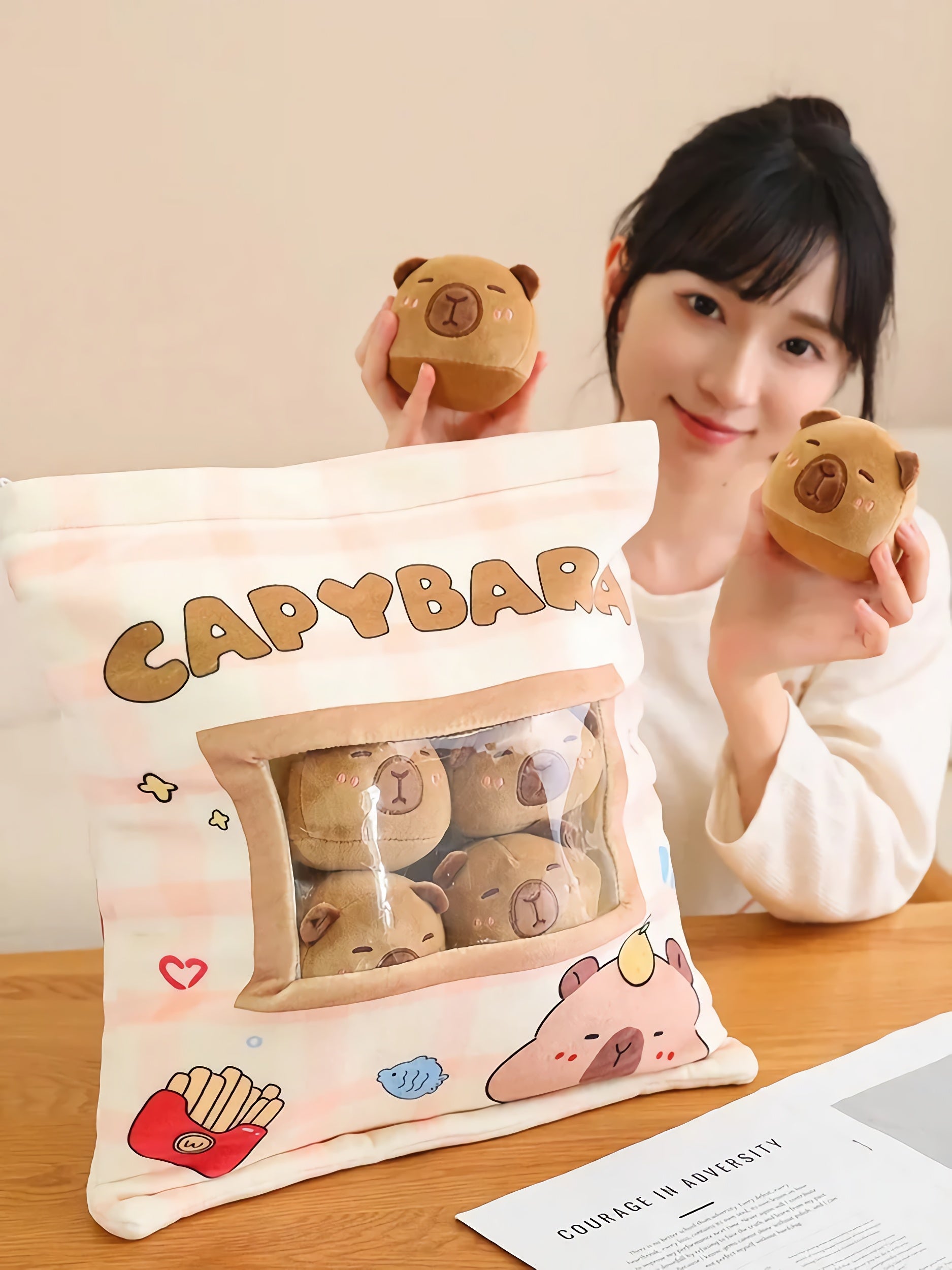 Capy Snack Buddies Peekaboo Plush Set - Hops and Pops - Cute - Plushies - Kawaii - Stuffed Animals