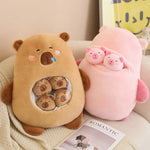 Capy Snuggle Bag Peekaboo Plush Set - Hops and Pops - Cute - Plushies - Kawaii - Capybara Plush - Stuffed Animals