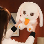 Carrot Cuddle Bunny Plush - Hops and Pops - Cute - Plushies - Kawaii - Rabbit Plush - Features: Large Face