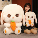 Carrot Cuddle Bunny Plush - Hops and Pops - Cute - Plushies - Kawaii - Rabbit Plush - Sitting Plush