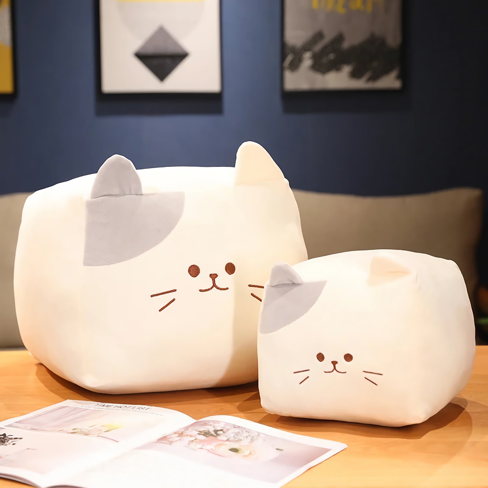 Chonk Cube Cats - Squishy Square Plush Pillows - Hops and Pops - Cute - Plushies - Kawaii - Cat Plush - Stuffed Animals