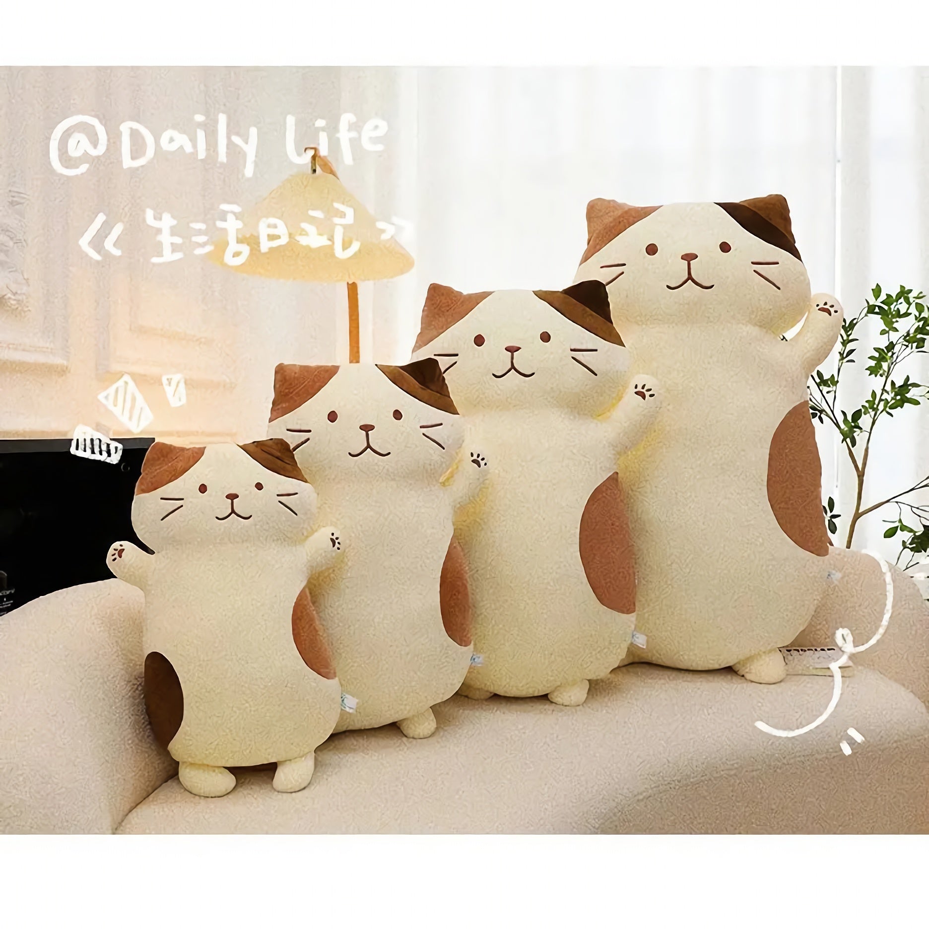 Chonky Belly Cat Looong Plushie - Hops and Pops - Cute - Plushies - Kawaii - Cat Plush - Stuffed Animals