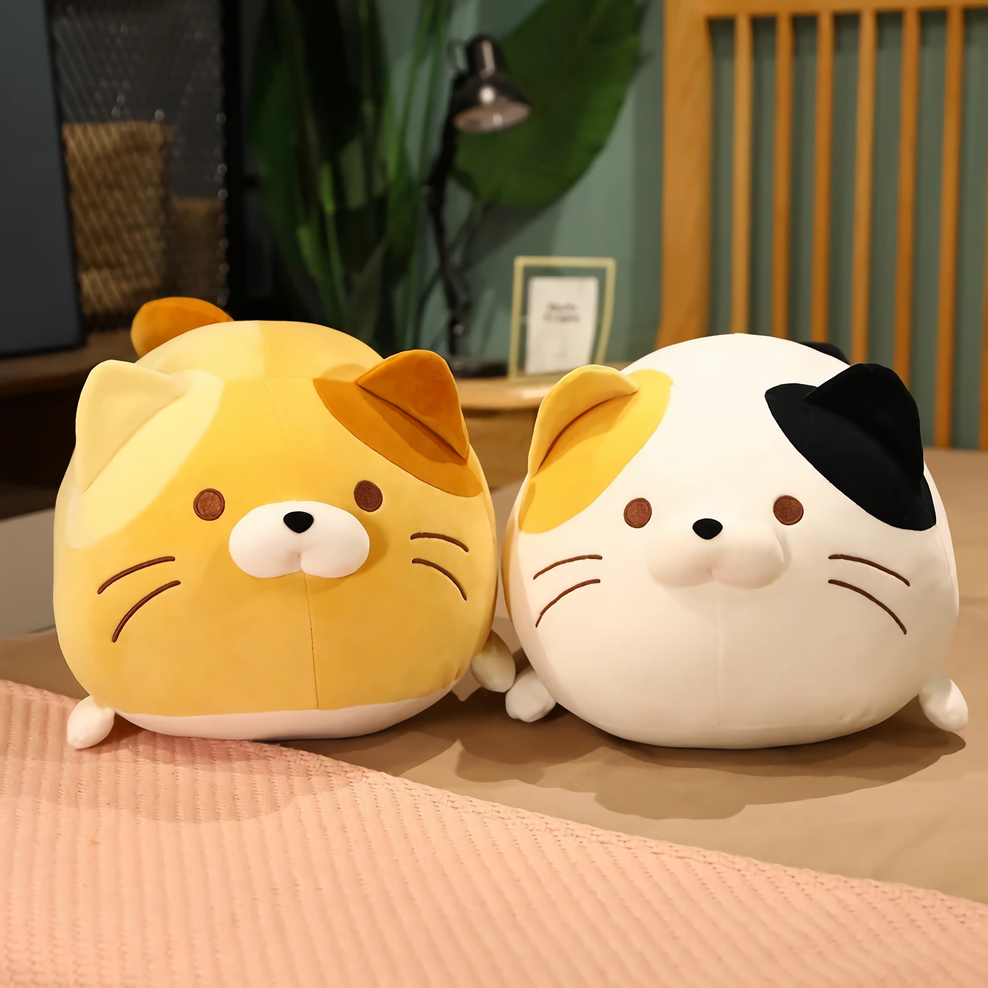 Chubby Cat Cuddle Plush - Hops and Pops - Cute - Plushies - Kawaii - Cat Plush - Stuffed Animals