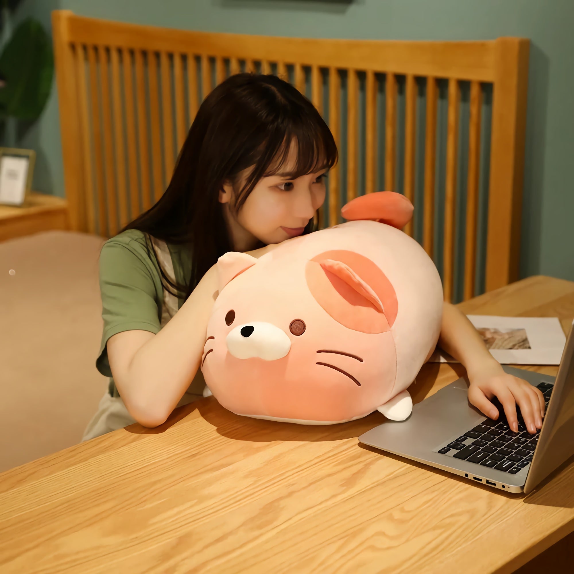 Chubby Cat Cuddle Plush - Hops and Pops - Cute - Plushies - Kawaii - Cat Plush - Pet Animals Plush