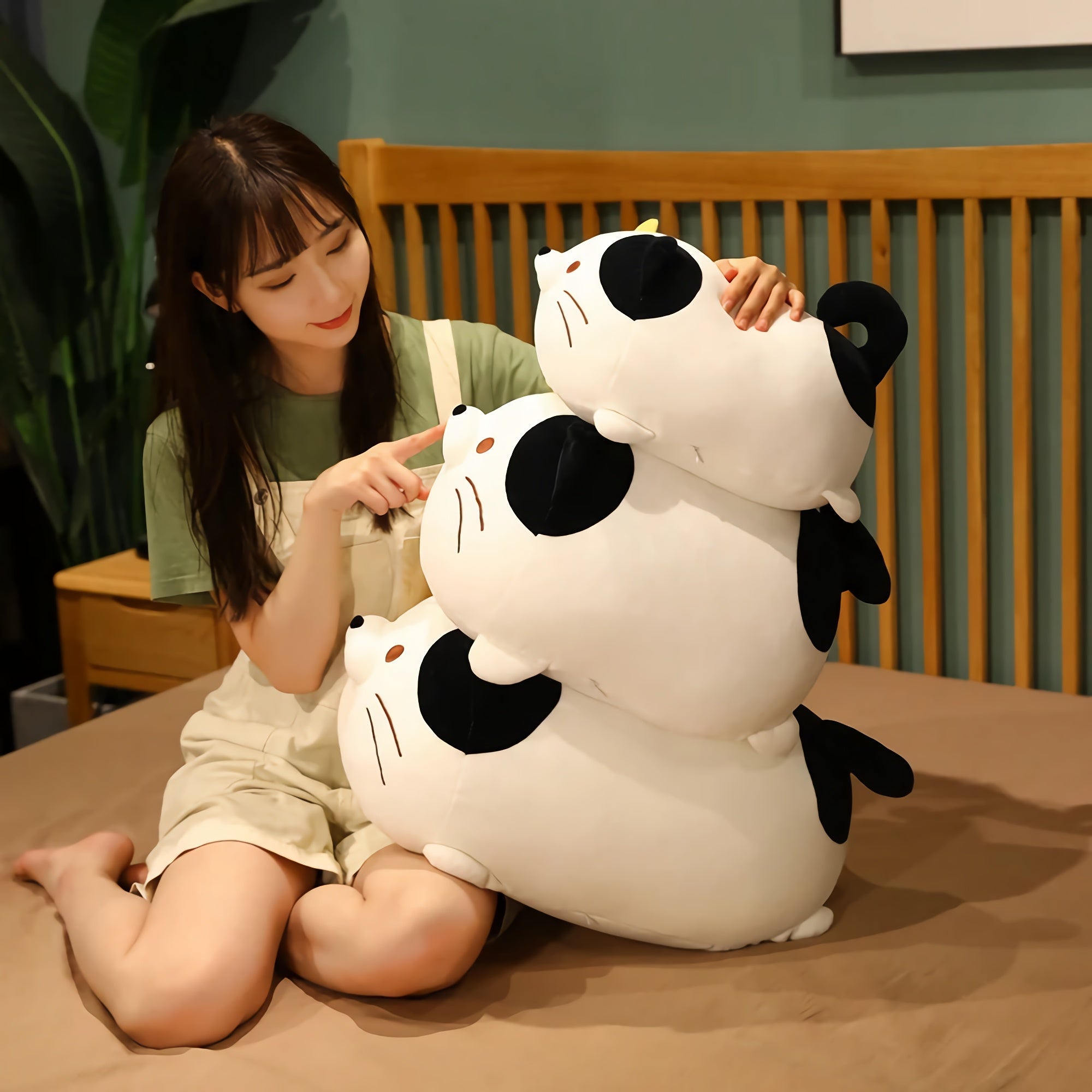 Chubby Cat Cuddle Plush - Hops and Pops - Cute - Plushies - Kawaii - Cat Plush - Stuffed Animals