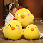 Chubby Chick Plushies - Hops and Pops - Cute - Plushies - Kawaii - Chicken Plush - Grinning Plush, Happy Plush