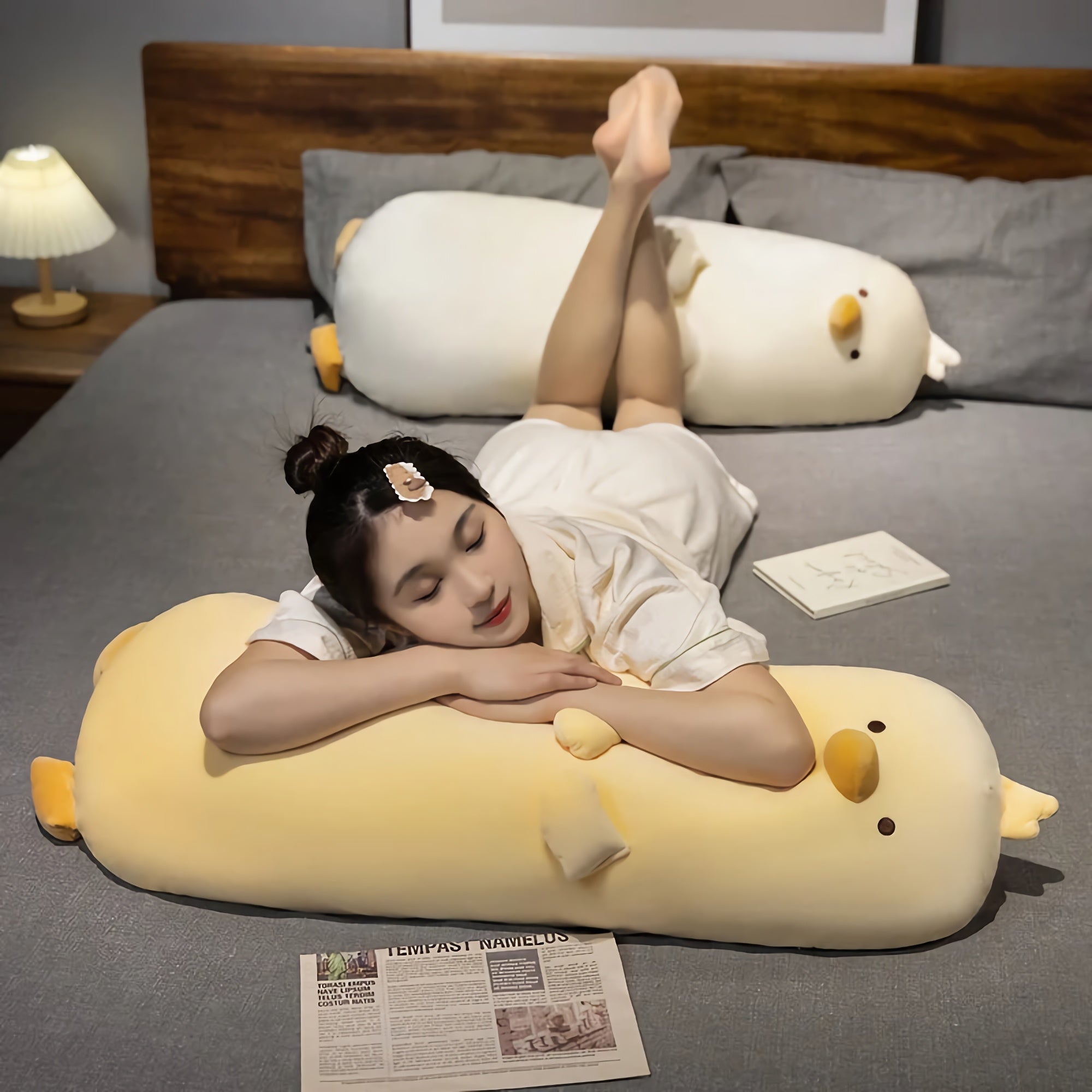 Chubby Huggable Duck Plushie - Hops and Pops - Cute - Plushies - Kawaii - Duck Plush - Stuffed Animals