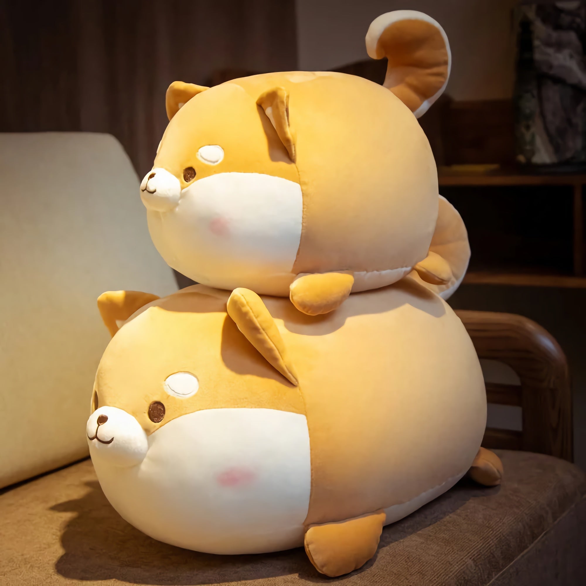 Chubby Shiba Plush - Hops and Pops - Cute - Plushies - Kawaii - Dog Plush - Shape: Fat/Chubby