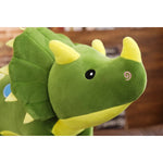 Chubby Triceratops Plush Dino Companions - Hops and Pops - Cute - Plushies - Kawaii - Dinosaur Plush - Fantasy & Mythical Creatures Plush