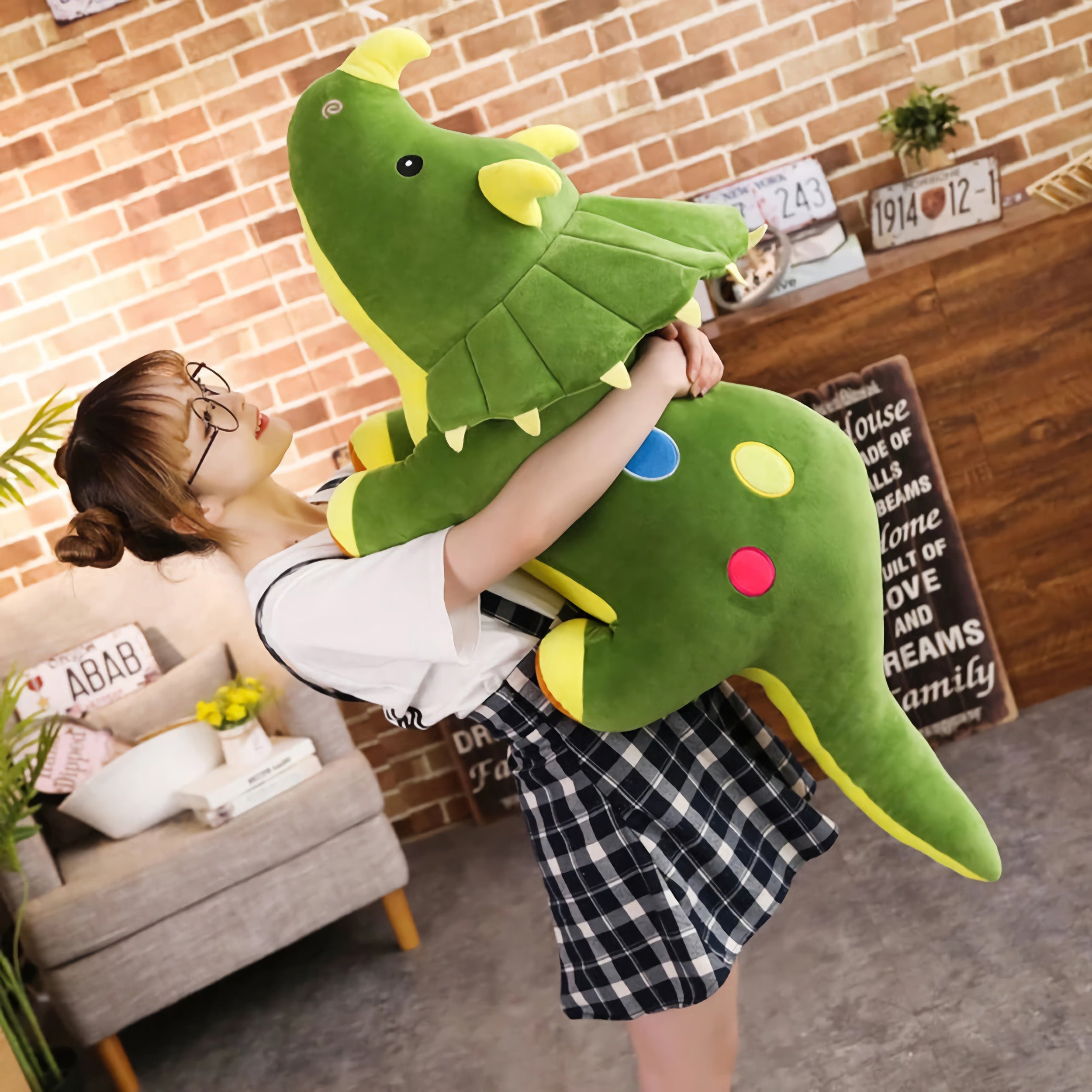 Chubby Triceratops Plush Dino Companions - Hops and Pops - Cute - Plushies - Kawaii - Dinosaur Plush - Stuffed Animals
