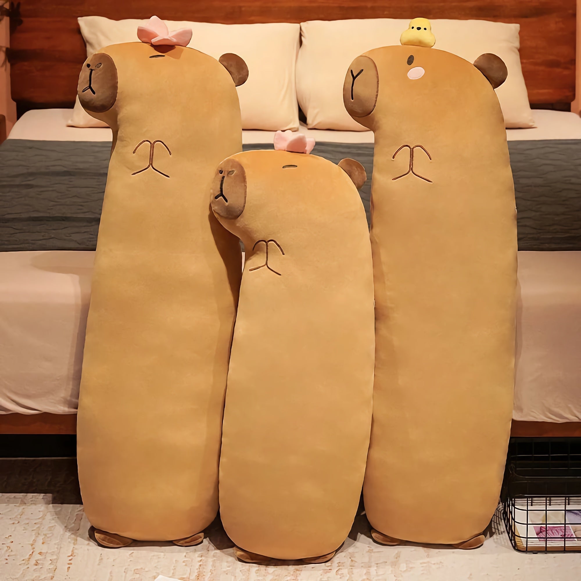 Cozy Capybara Hug Looong Plushie - Hops and Pops - Cute - Plushies - Kawaii - Capybara Plush - Stuffed Animals