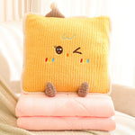 Cozy Hug Pocket Blanket Set - Hops and Pops - Cute - Plushies - Kawaii - Emojis Plush - Stuffed Animals