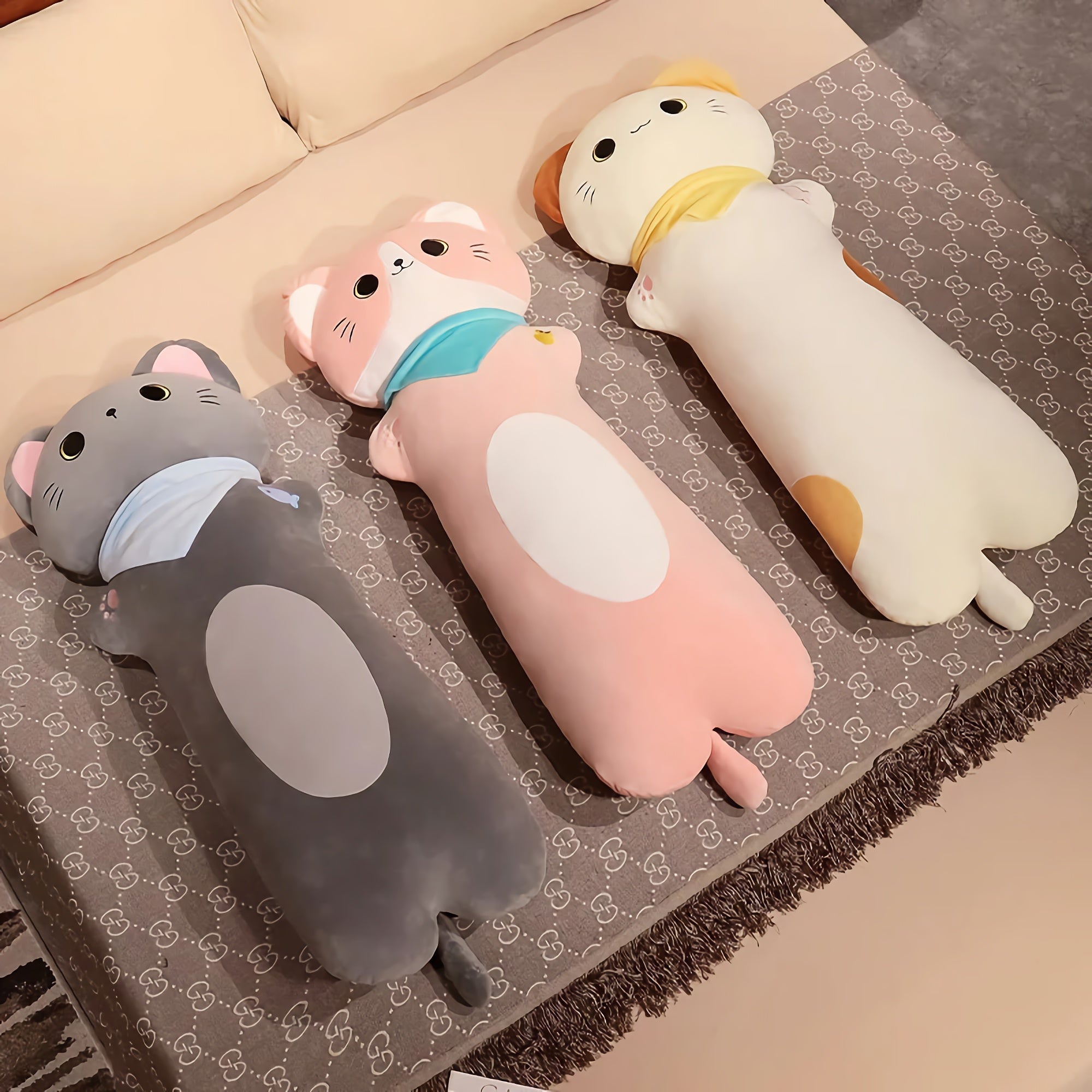 Cozy Scarf Cat Buddy Looong Plushie - Hops and Pops - Cute - Plushies - Kawaii - Cat Plush - Stuffed Animals