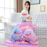 CozyChomp Dino Fluffy Blanket Plush Set - Hops and Pops - Cute - Plushies - Kawaii - Dinosaur Plush - Theme: Fairy Tale