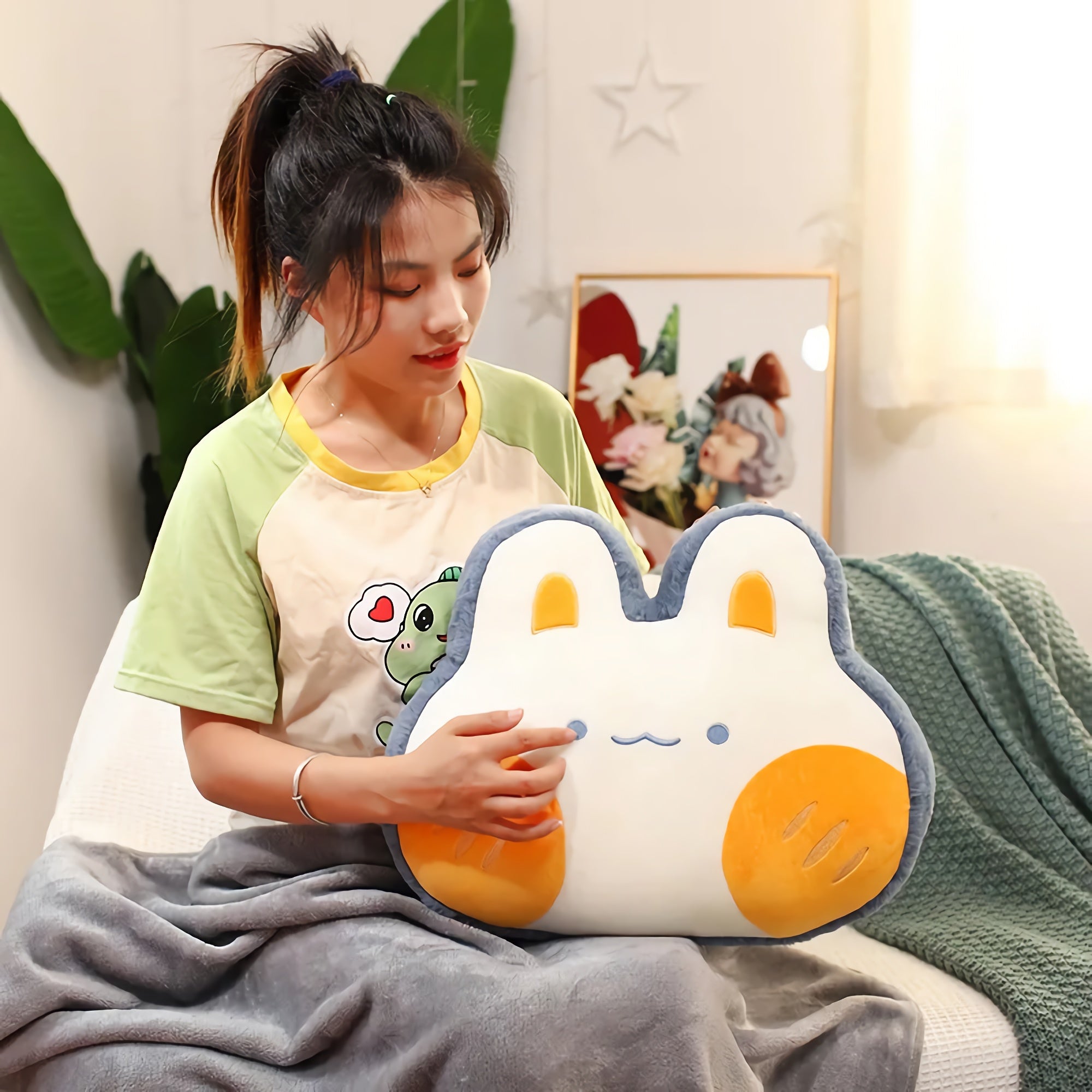 Cuddle Critters Blanket Plush Set - Hops and Pops - Cute - Plushies - Kawaii - Shape: Round