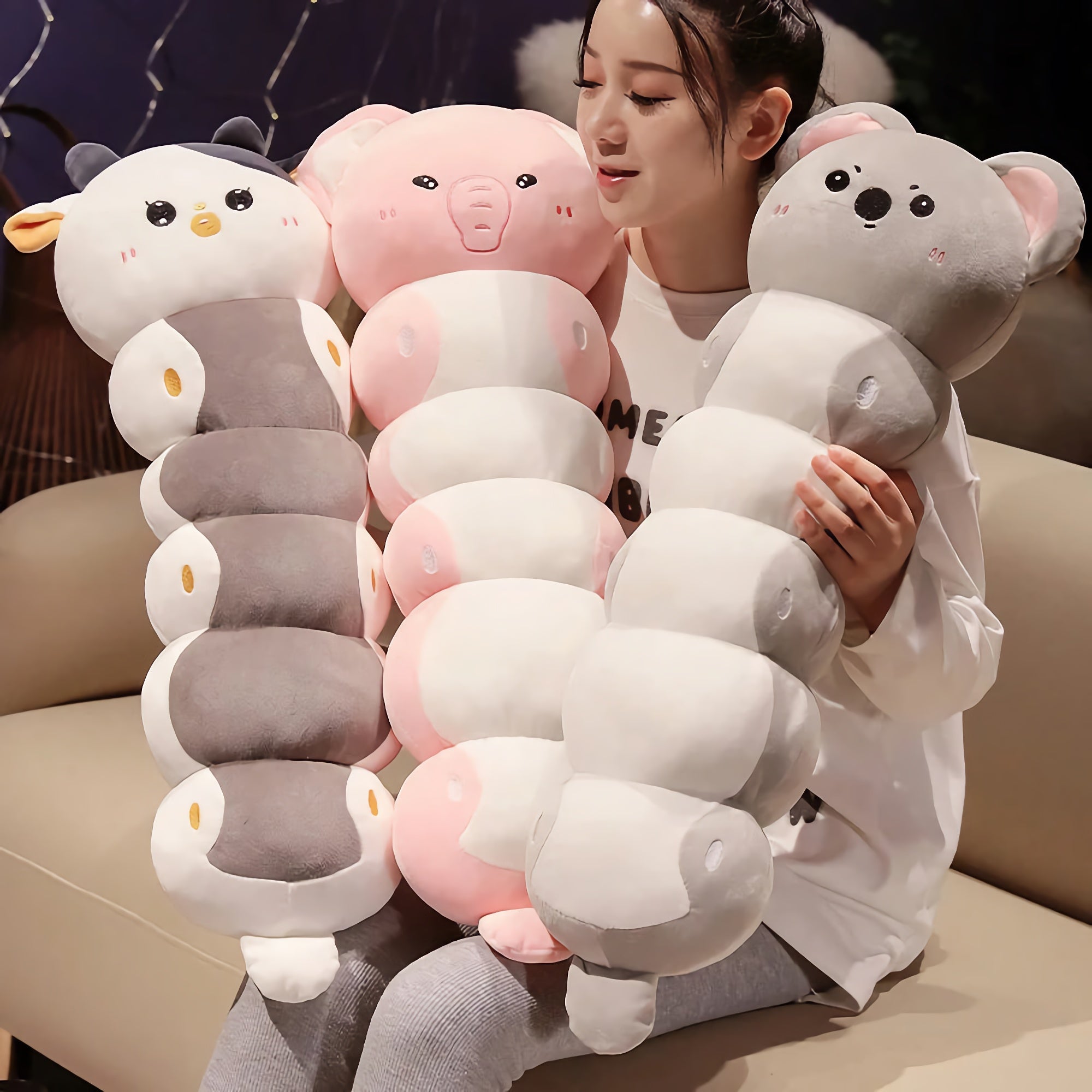 Cuddlepillars - Wiggly Looong Plush Hug Buddies - Hops and Pops - Cute - Plushies - Kawaii - Stuffed Animals