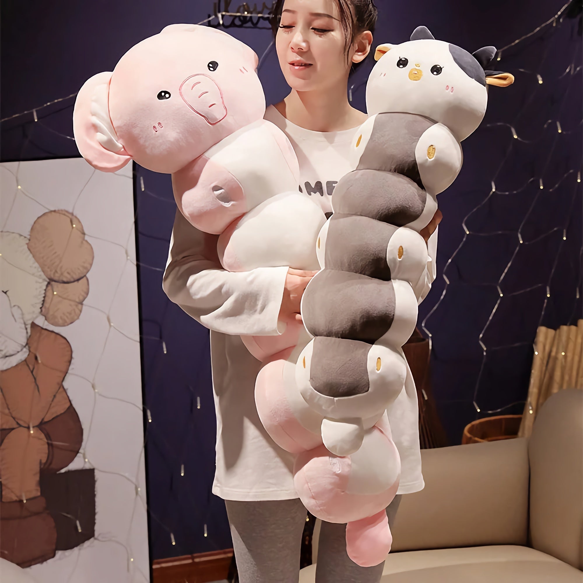 Cuddlepillars - Wiggly Looong Plush Hug Buddies - Hops and Pops - Cute - Plushies - Kawaii - Shape: Long