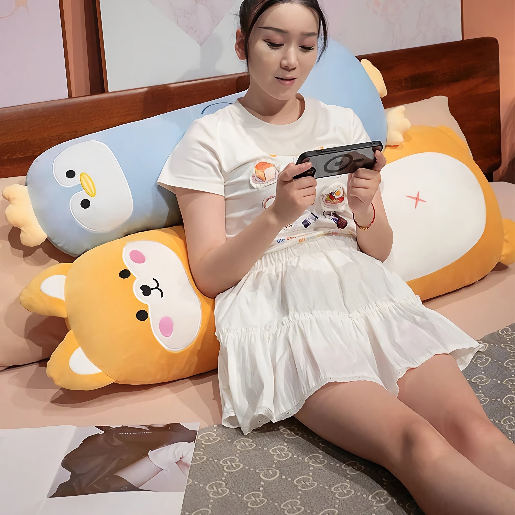Curvy Cuddlers Twisty Plush Cuties - Hops and Pops - Cute - Plushies - Kawaii - Size: Big