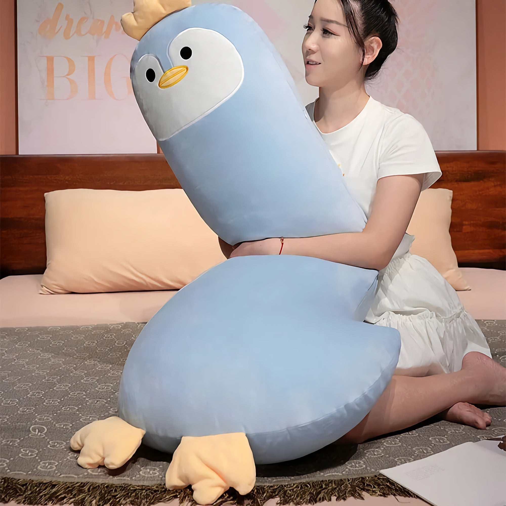 Curvy Cuddlers Twisty Plush Cuties - Hops and Pops - Cute - Plushies - Kawaii - Penguin Plush - Horse Plush - Dog Plush - Pig Plush - Blue - Pink - Beige - Black - White