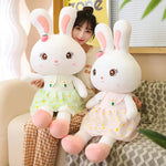Daisy Dress Bunnies, Sweet Plush Rabbits in Floral Skirts - Hops and Pops - Cute - Plushies - Kawaii - Rabbit Plush - Stuffed Animals