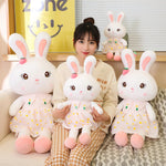 Daisy Dress Bunnies, Sweet Plush Rabbits in Floral Skirts - Hops and Pops - Cute - Plushies - Kawaii - Rabbit Plush - Stuffed Animals