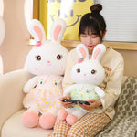 Daisy Dress Bunnies, Sweet Plush Rabbits in Floral Skirts - Hops and Pops - Cute - Plushies - Kawaii - Rabbit Plush - Stuffed Animals