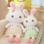 Daisy Dress Bunnies, Sweet Plush Rabbits in Floral Skirts - Hops and Pops - Cute - Plushies - Kawaii - Rabbit Plush - Stuffed Animals