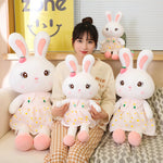 Daisy Dress Bunnies, Sweet Plush Rabbits in Floral Skirts - Hops and Pops - Cute - Plushies - Kawaii - Rabbit Plush - Stuffed Animals
