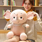 Dandy the Dressed-Up Elephant - Hops and Pops - Cute - Plushies - Kawaii - Elephant Plush - Gray - Brown - Pink