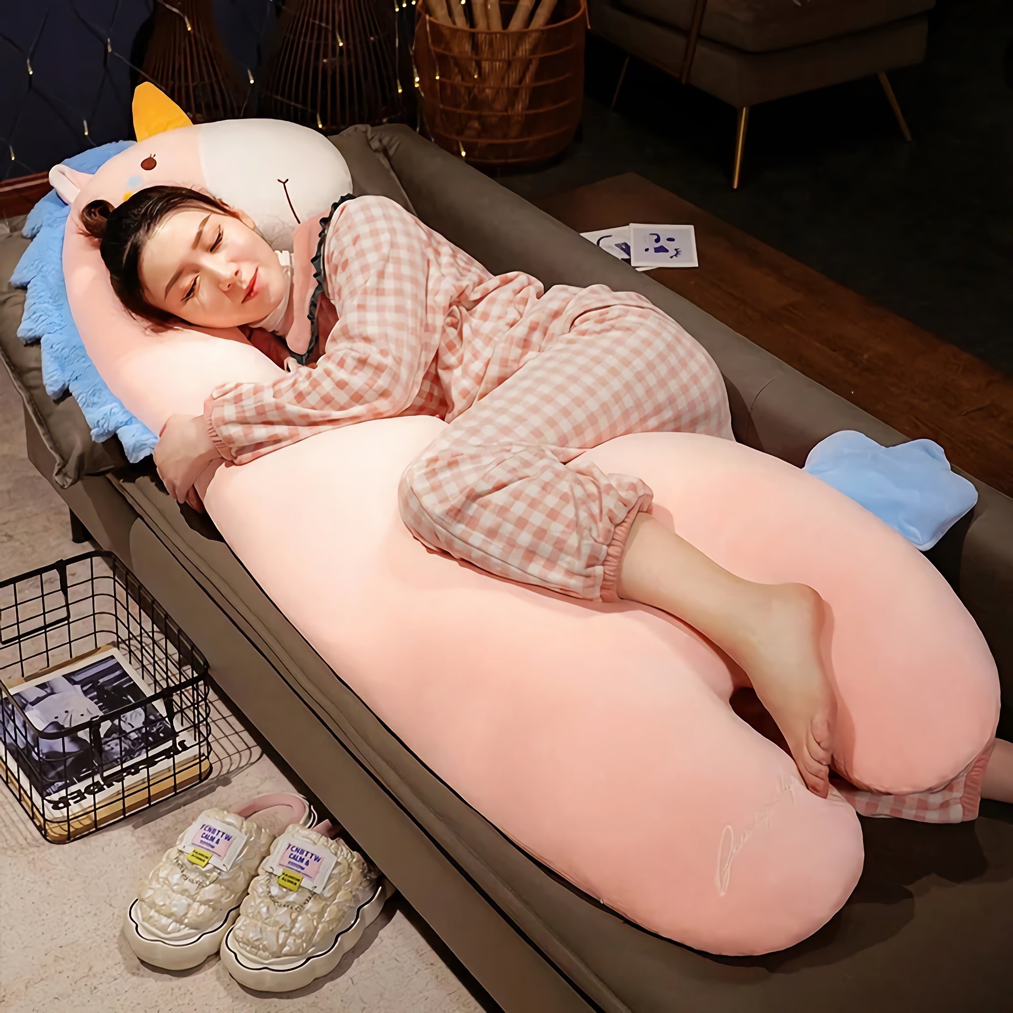Dino & Friends Looong Plush Pillow - Hops and Pops - Cute - Plushies - Kawaii - Features: Pregnancy Pillow