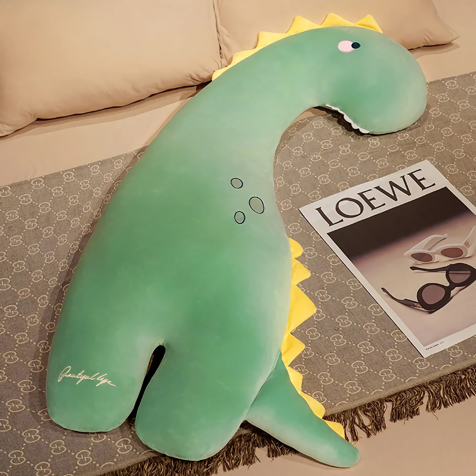 Dino & Friends Looong Plush Pillow - Hops and Pops - Cute - Plushies - Kawaii - Stuffed Animals