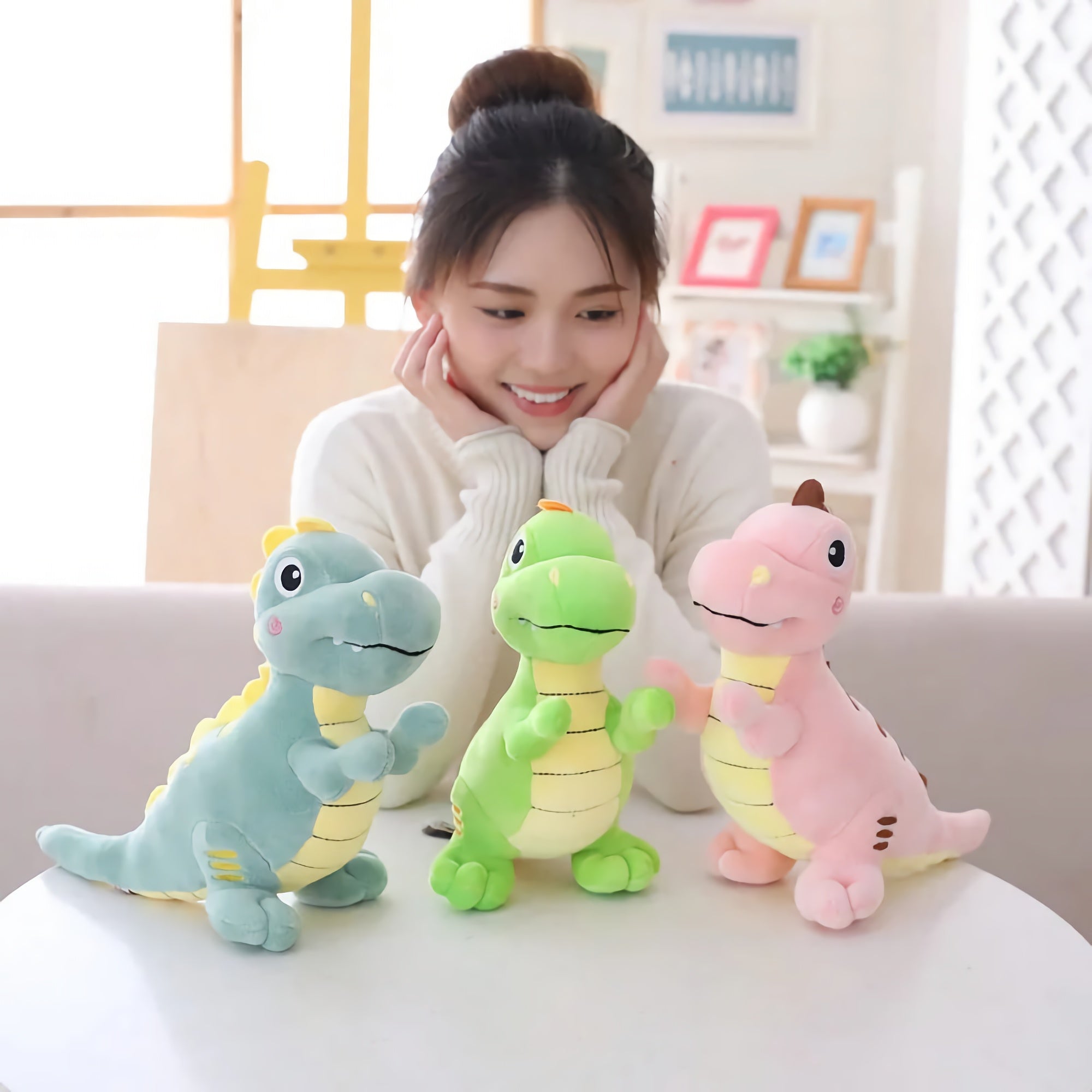 DorkyDino Adorable T-Rex Plushie - Hops and Pops - Cute - Plushies - Kawaii - Dinosaur Plush - Fantasy & Mythical Creatures Plush