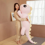 Dreamy Dino Long Hug Plushie - Hops and Pops - Cute - Plushies - Kawaii - Dinosaur Plush - Features: Big Eyes