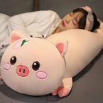Dreamy Hug Tubes Plush - Hops and Pops - Cute - Plushies - Kawaii - Dinosaur Plush - Dog Plush - Pig Plush - Rabbit Plush - Green - Gray - Pink