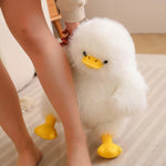 Fluffy Chubby Duck Plush Pillow - Hops and Pops - Cute - Plushies - Kawaii - Happy Plush