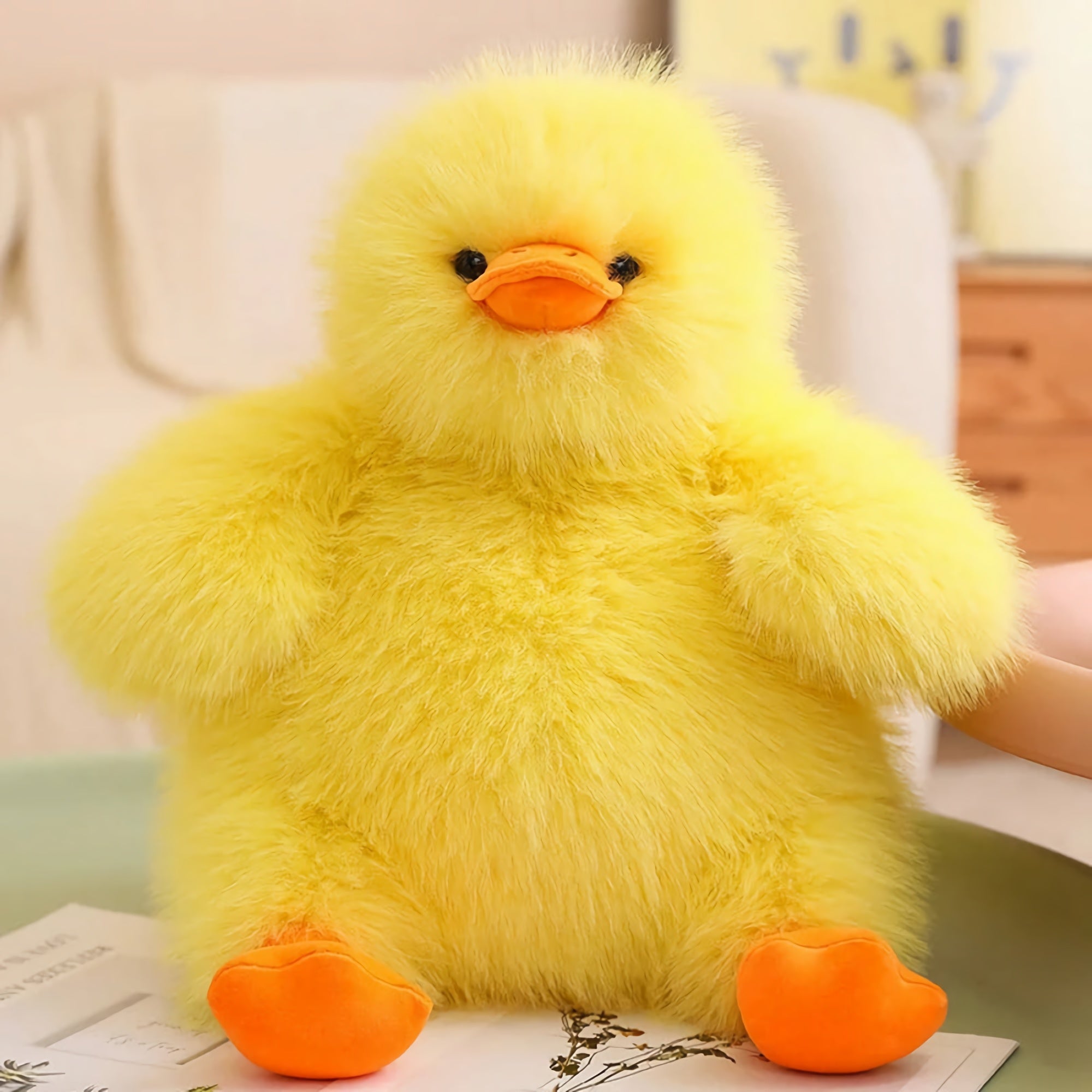 Fluffy Chubby Duck Plush Pillow - Hops and Pops - Cute - Plushies - Kawaii - Size: Small - Size: Big
