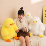 Fluffy Chubby Duck Plush Pillow - Hops and Pops - Cute - Plushies - Kawaii - Stuffed Animals