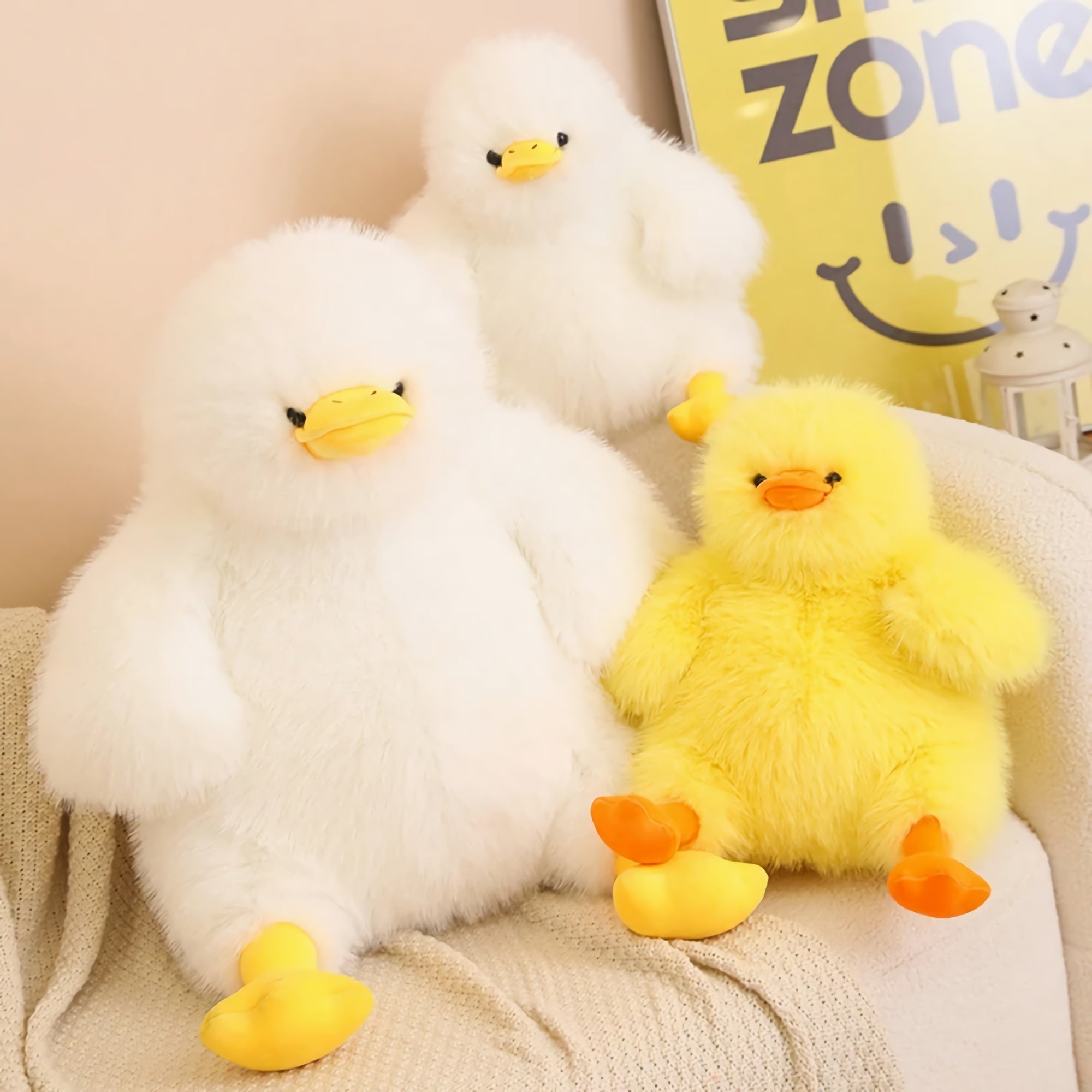 Fluffy Chubby Duck Plush Pillow - Hops and Pops - Cute - Plushies - Kawaii - Stuffed Animals