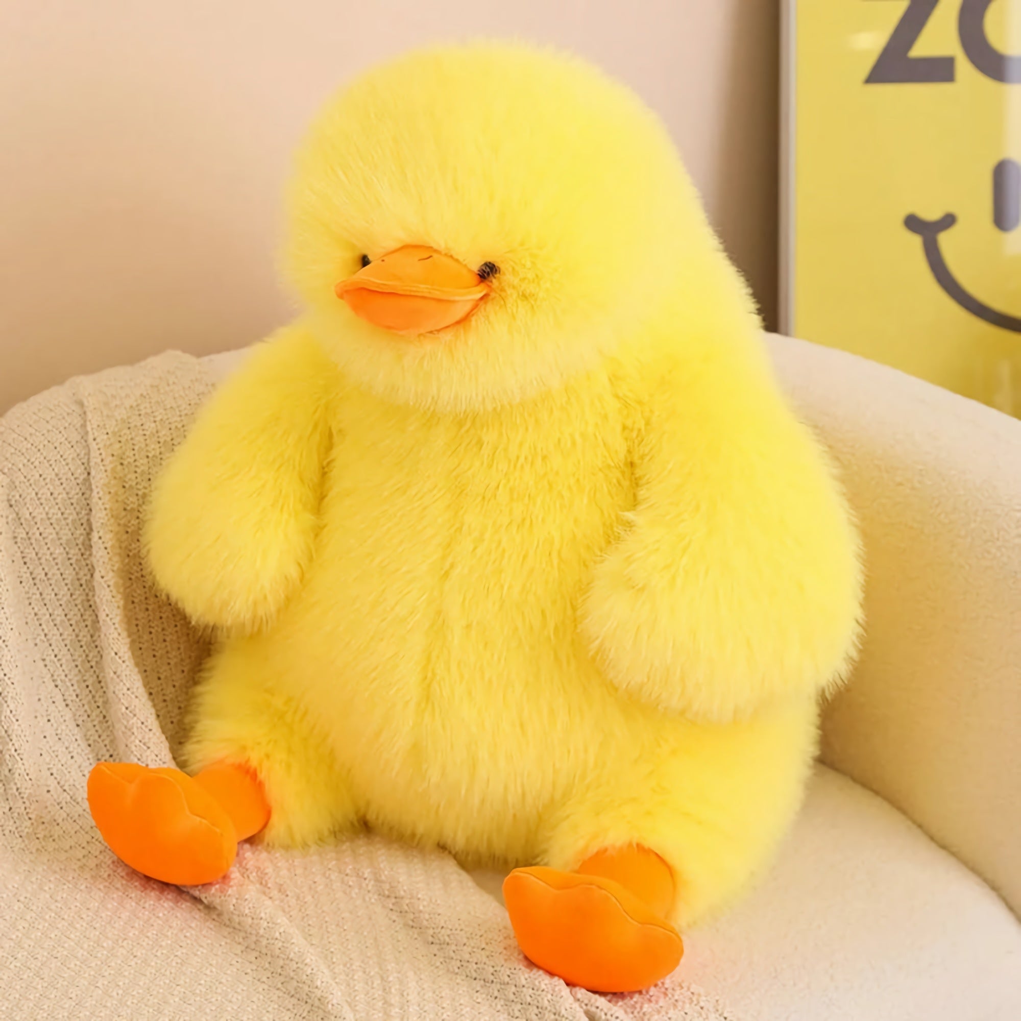 Fluffy Chubby Duck Plush Pillow - Hops and Pops - Cute - Plushies - Kawaii - Shape: Round, Fat/Chubby