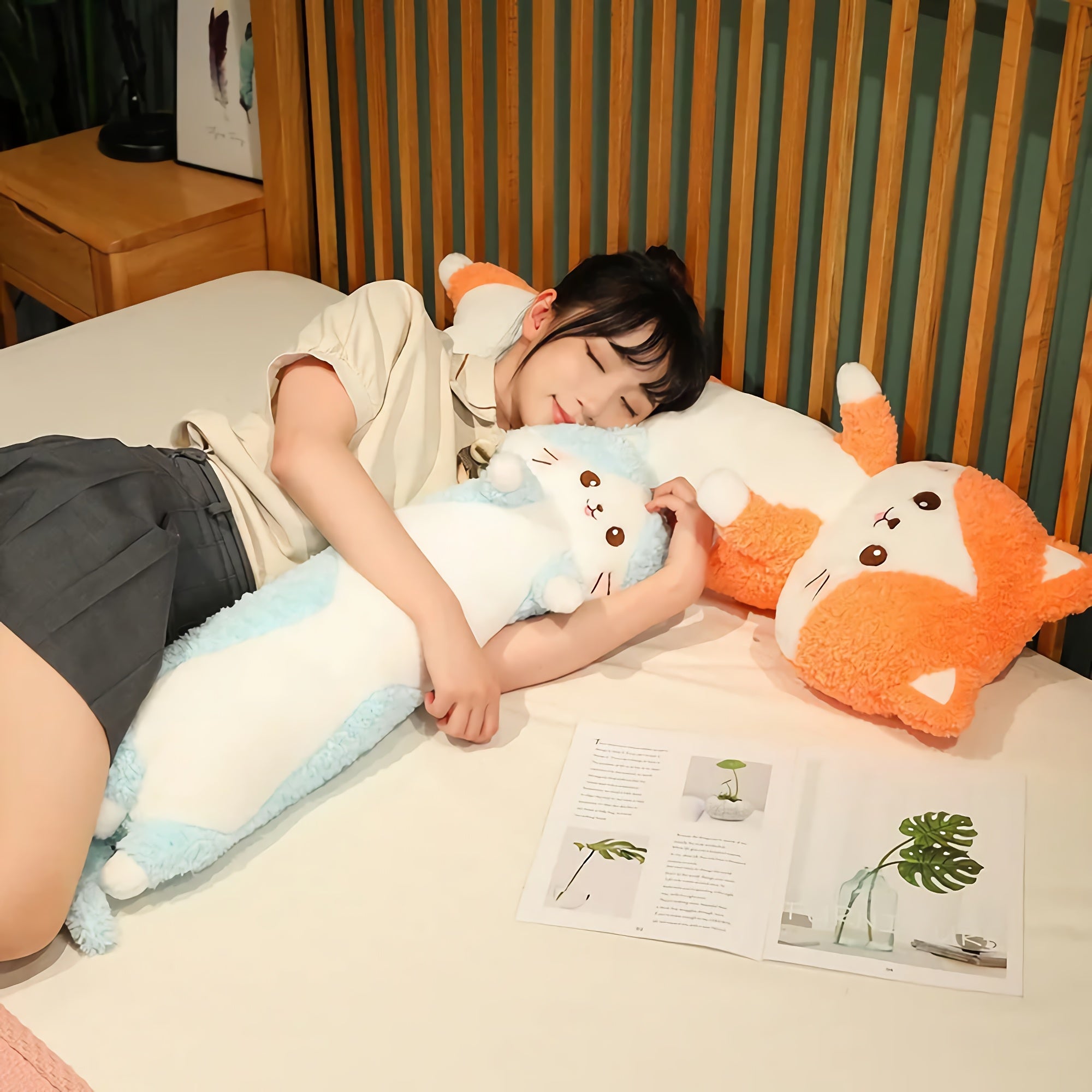 Furry Tail Kitties Looong Plushie - Hops and Pops - Cute - Plushies - Kawaii - Cat Plush - Pet Animals Plush