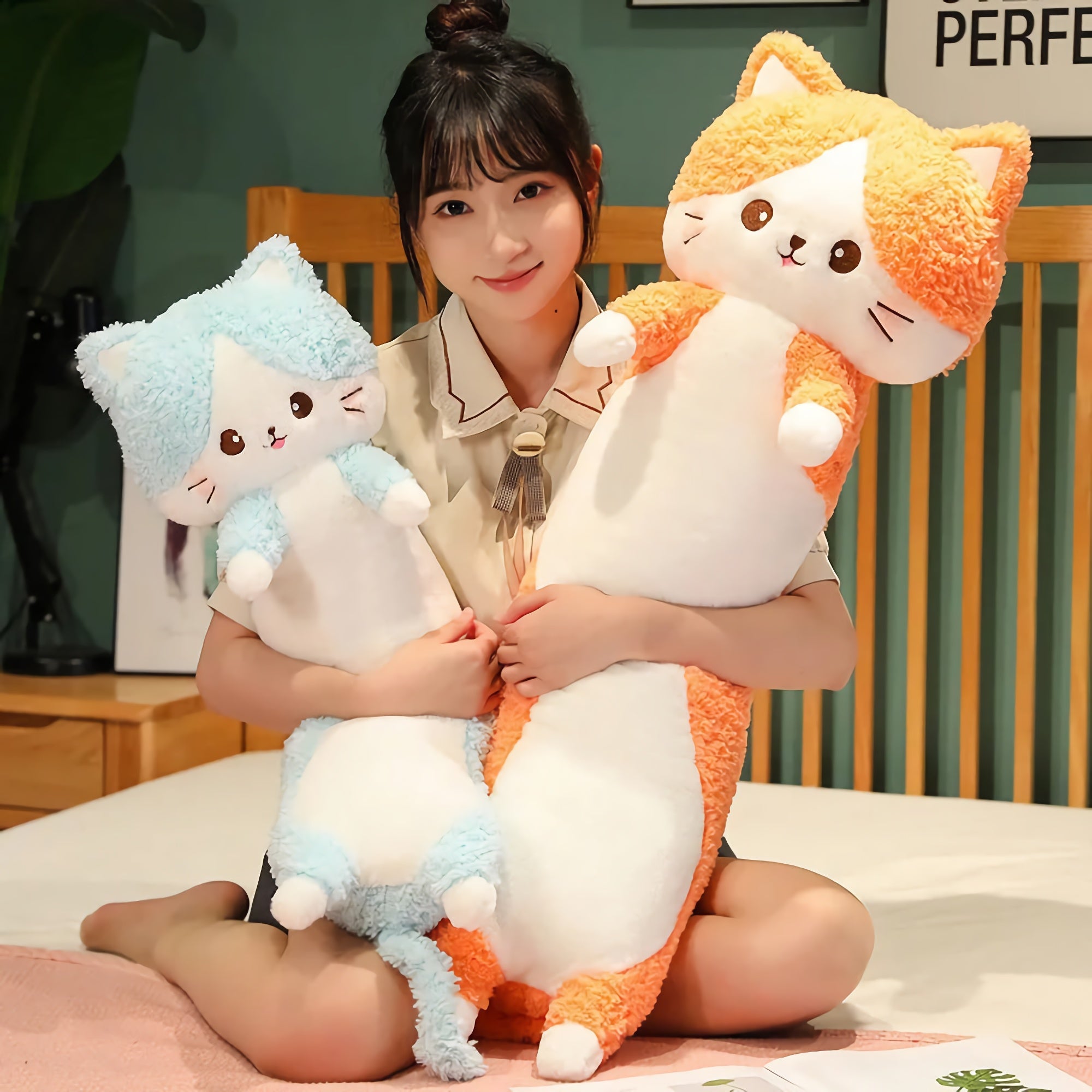 Furry Tail Kitties Looong Plushie - Hops and Pops - Cute - Plushies - Kawaii - Cat Plush - Theme: Kawaii/Cute