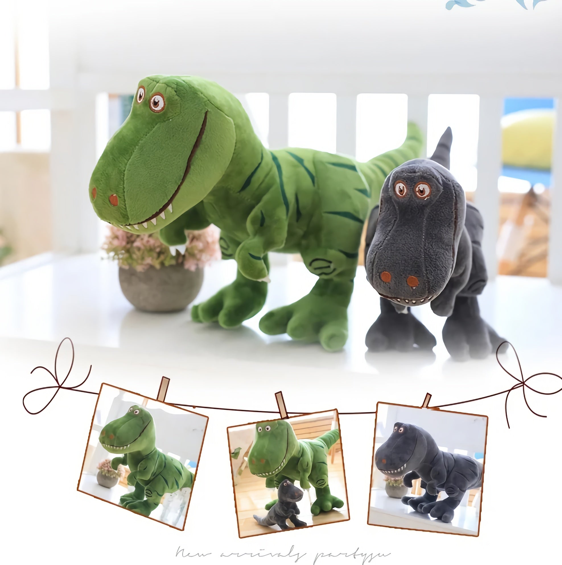 Grin-o-Saurus Happy T-Rex Plushies - Hops and Pops - Cute - Plushies - Kawaii - Dinosaur Plush - Stuffed Animals