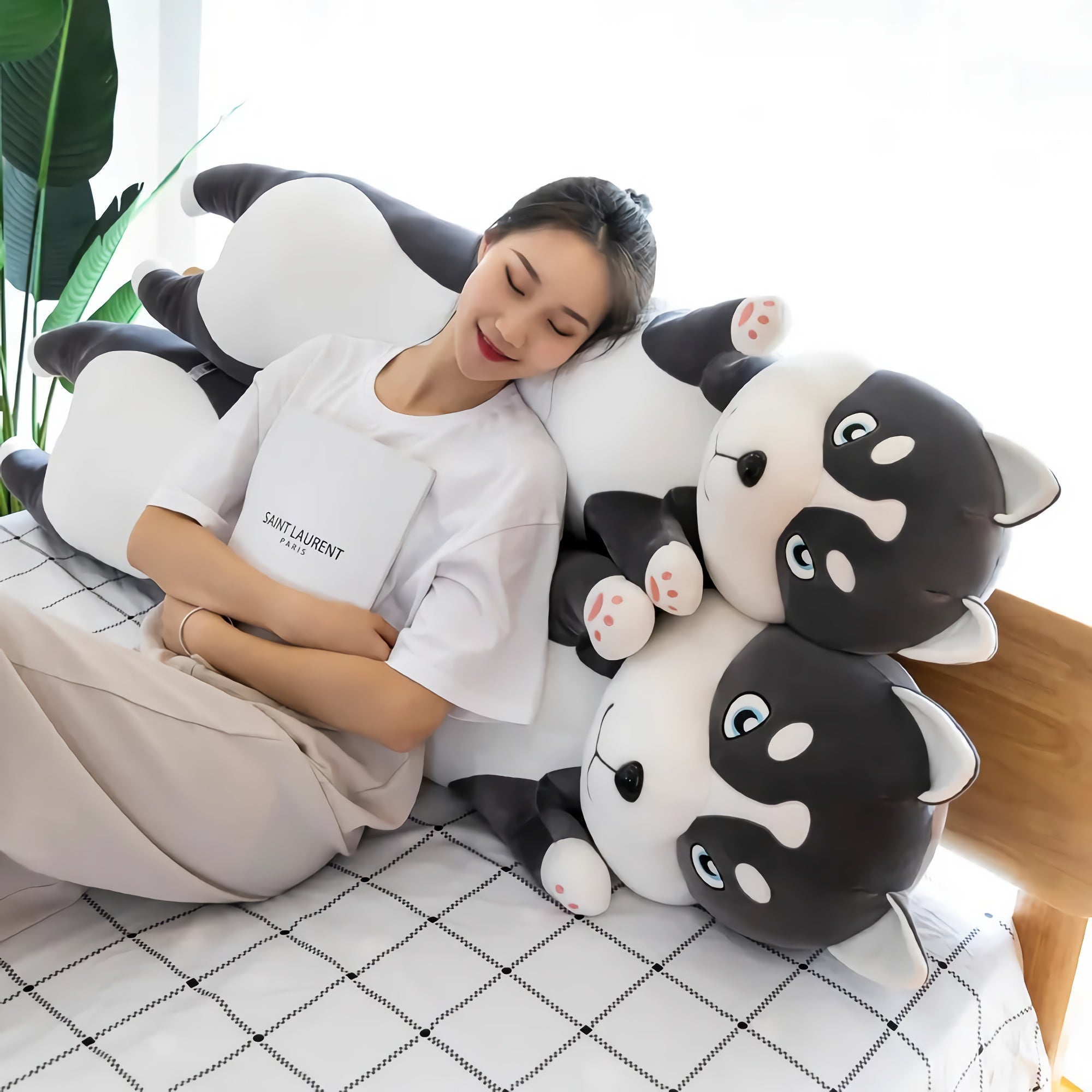 GrumpyPaw Husky, The Moody Hugger - Hops and Pops - Cute - Plushies - Kawaii - Dog Plush - Stuffed Animals