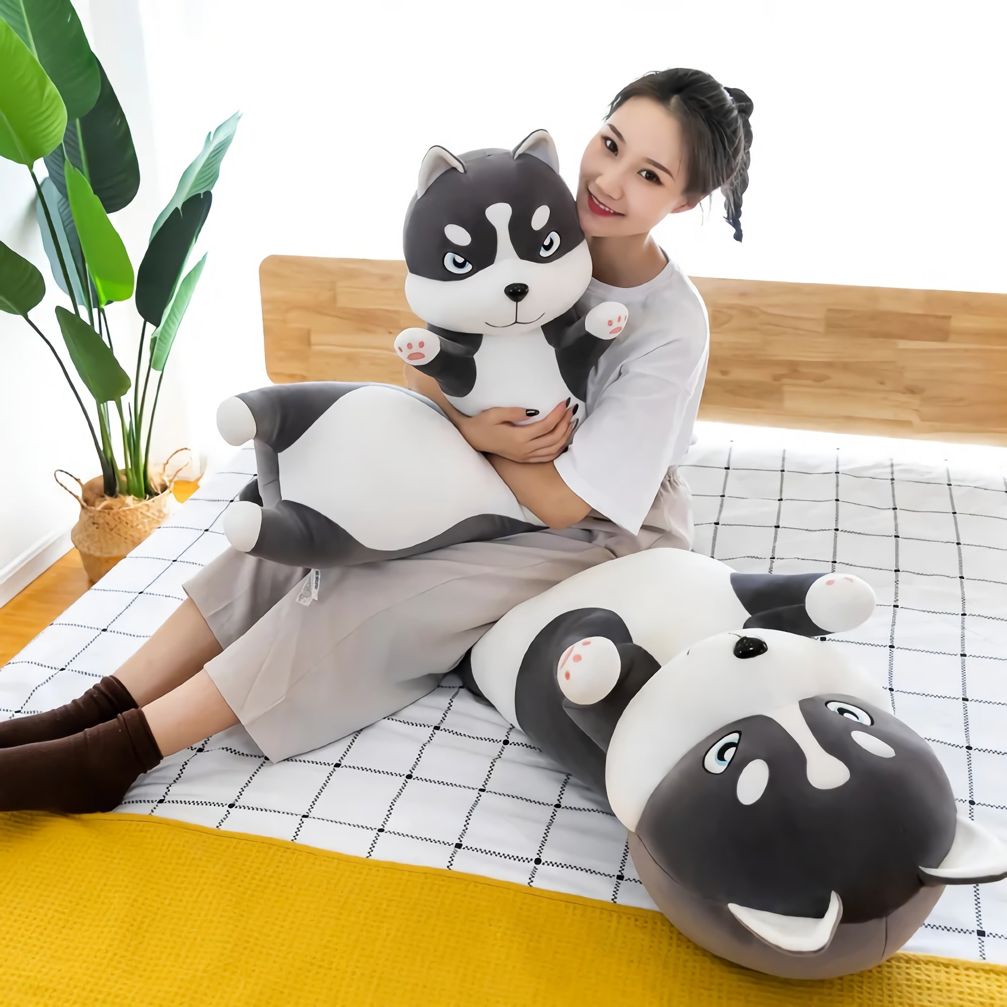 GrumpyPaw Husky, The Moody Hugger - Hops and Pops - Cute - Plushies - Kawaii - Dog Plush - Stuffed Animals