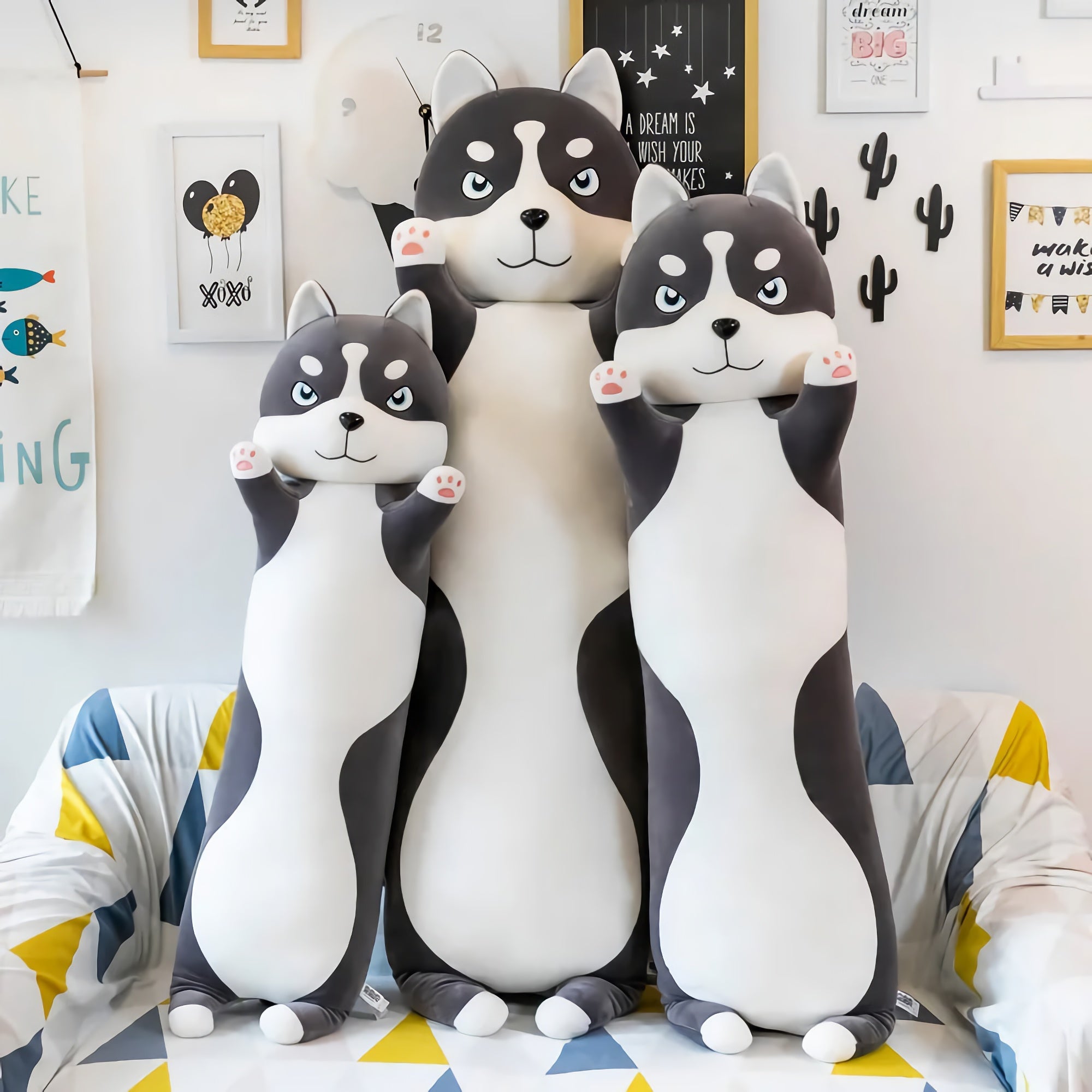 GrumpyPaw Husky, The Moody Hugger - Hops and Pops - Cute - Plushies - Kawaii - Dog Plush - Stuffed Animals