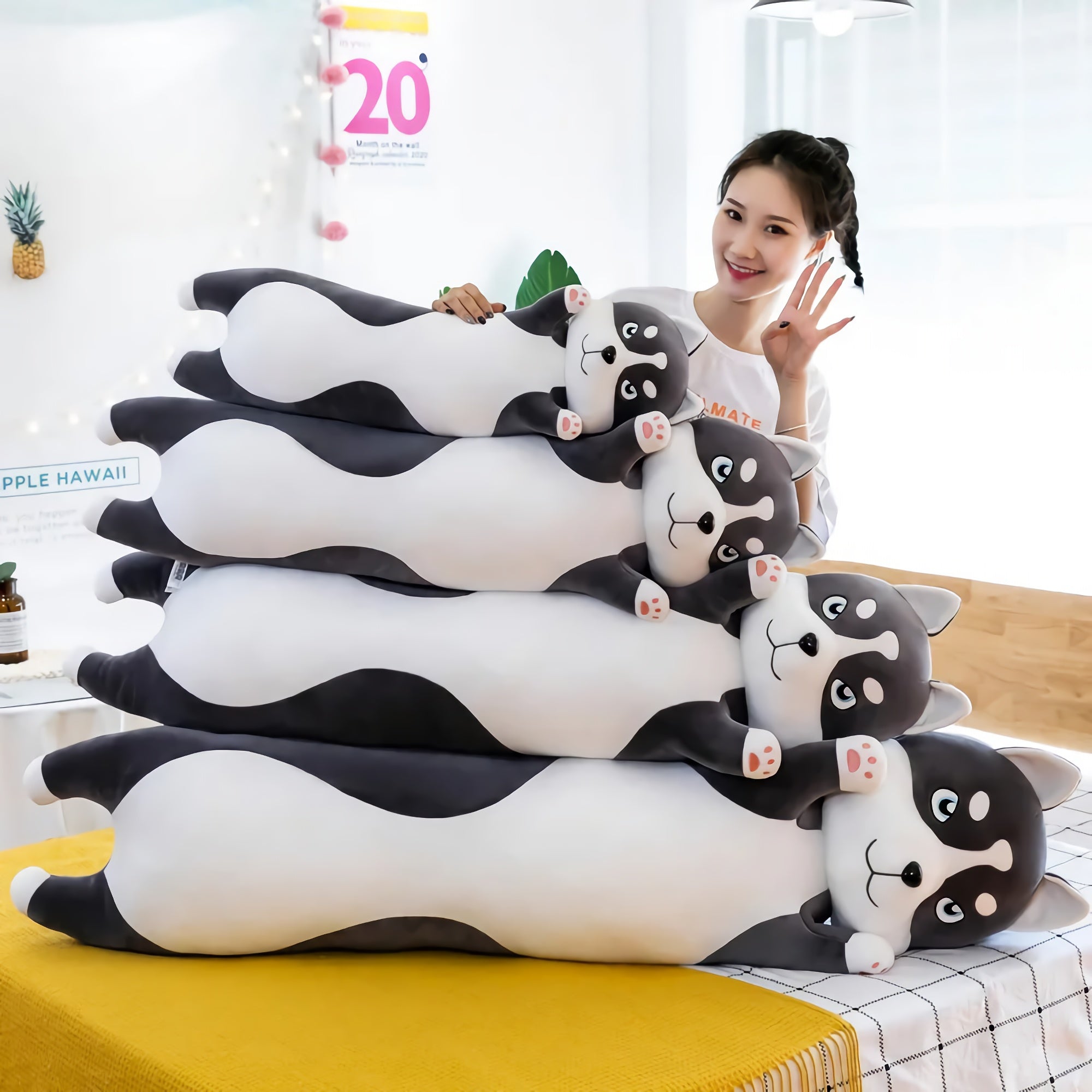 GrumpyPaw Husky, The Moody Hugger - Hops and Pops - Cute - Plushies - Kawaii - Dog Plush - Stuffed Animals