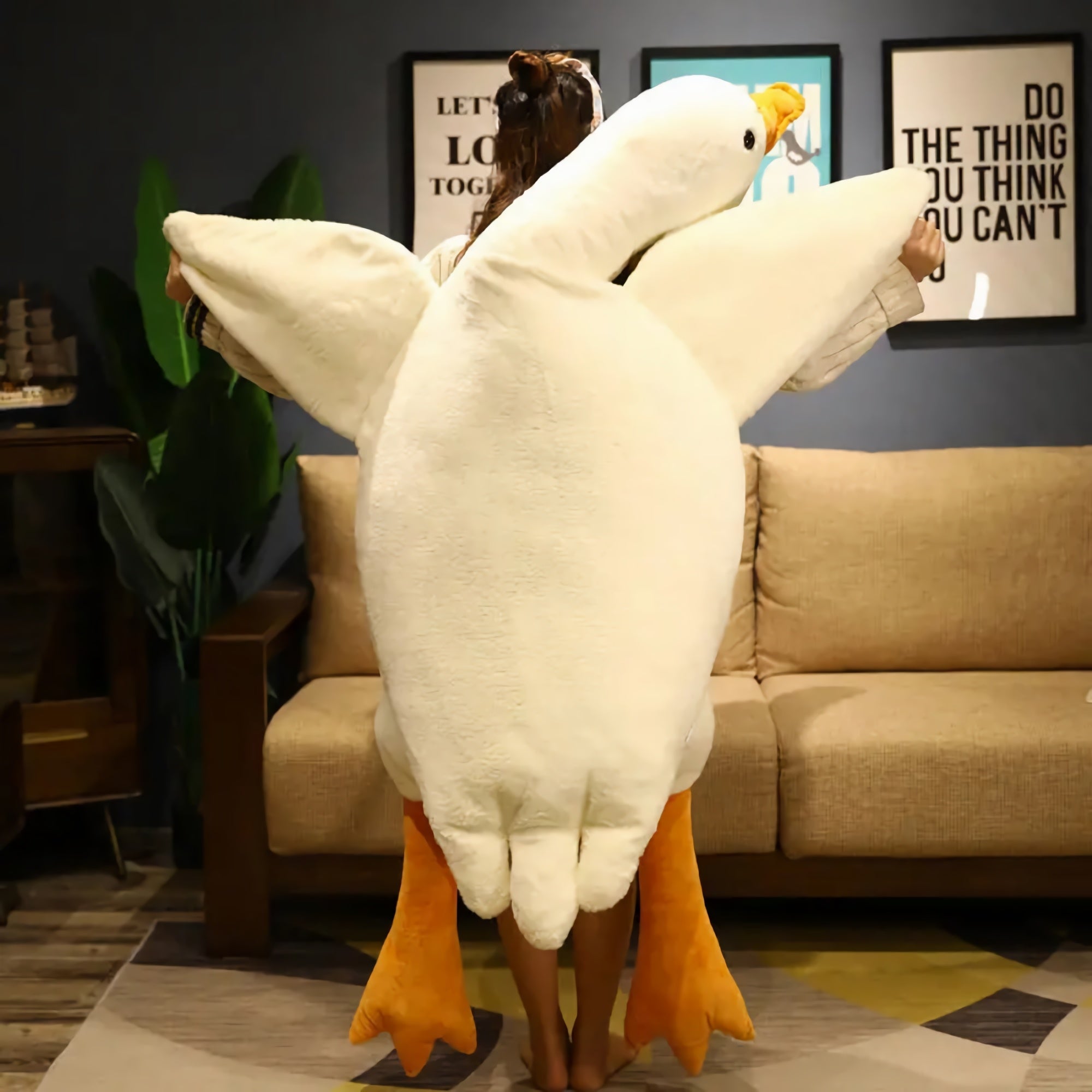 Honk & Snooze Giant Goose Looong Plush Pillow - Hops and Pops - Cute - Plushies - Kawaii - Duck Plush - Stuffed Animals