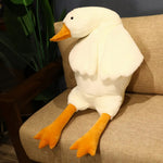 Honk & Snooze Giant Goose Looong Plush Pillow - Hops and Pops - Cute - Plushies - Kawaii - Duck Plush - Relaxed Plush, Sleepy Plush