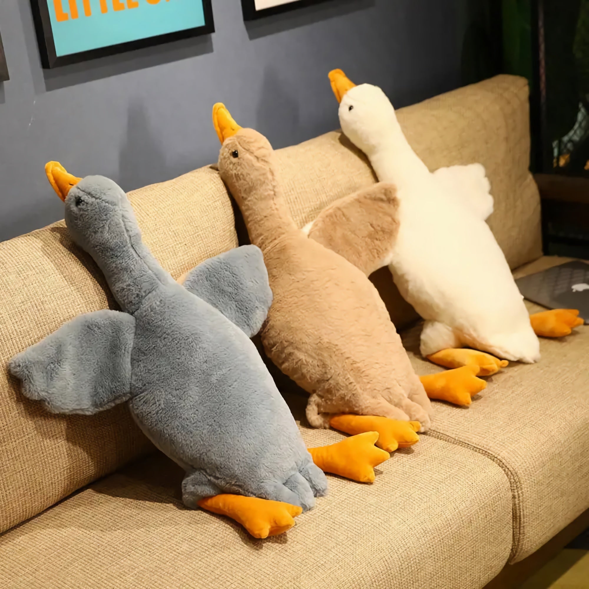 Honk & Snooze Giant Goose Looong Plush Pillow - Hops and Pops - Cute - Plushies - Kawaii - Duck Plush - Stuffed Animals